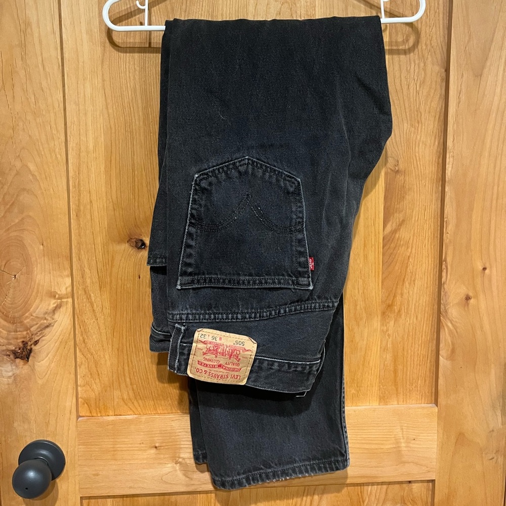 Levi’s 505 Black Straight Leg Jeans